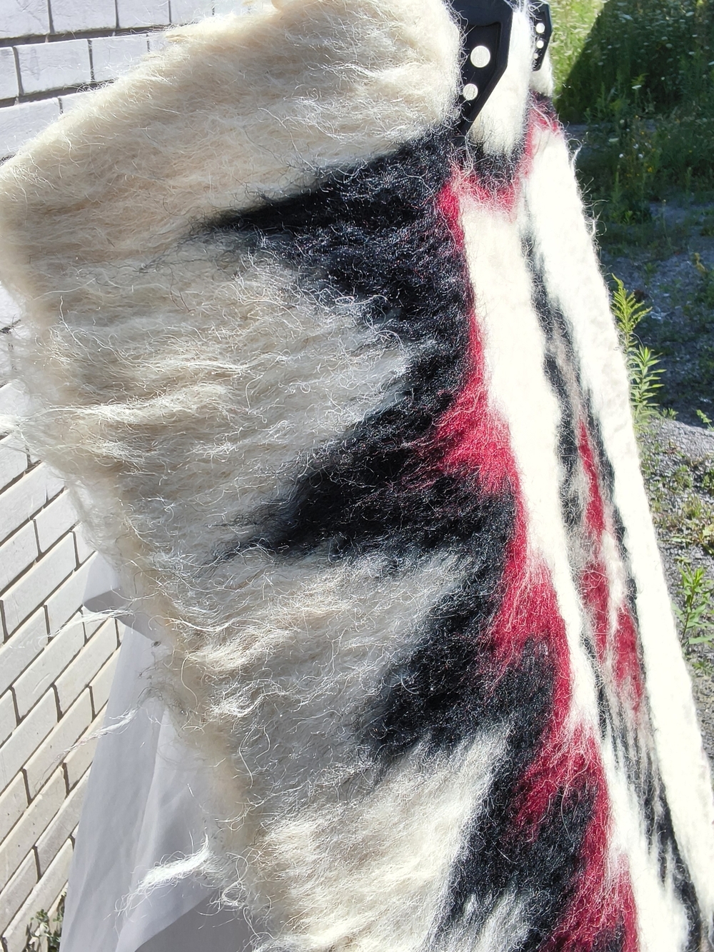 Vintage Handmade Hutsul Lizhnyk 100% Sheep Wool Blanket/Rug - Picture 3 of 16
